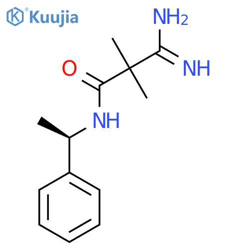 3-amino-3-imino-2,2-dimethyl-N-[(1R)-1-phenylethyl]propanamide structure