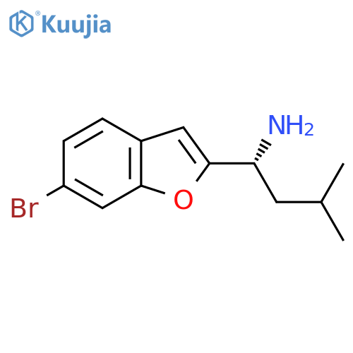 (1R)-1-(6-bromo-1-benzofuran-2-yl)-3-methylbutan-1-amine structure