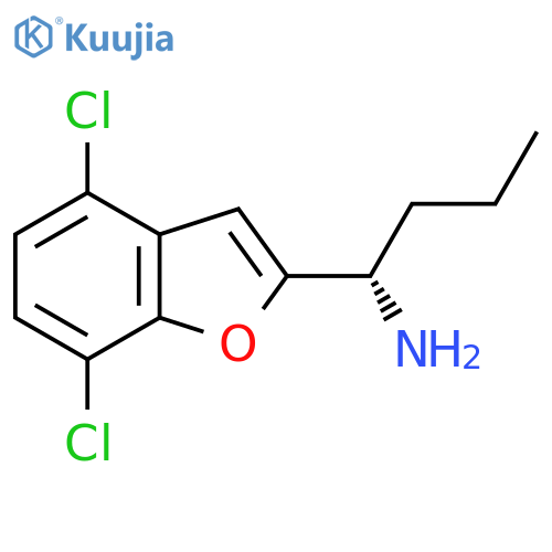 (1S)-1-(4,7-dichloro-1-benzofuran-2-yl)butan-1-amine structure