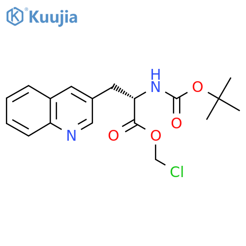 3-Quinolinepropanoic acid, α-[[(1,1-dimethylethoxy)carbonyl]amino]-, chloromethyl ester, (αS)- structure