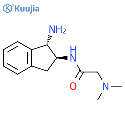 N-[(1S,2S)-1-amino-2,3-dihydro-1H-inden-2-yl]-2-(dimethylamino)acetamide structure