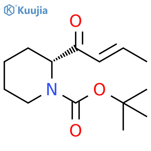 1-Piperidinecarboxylic acid, 2-[(2E)-1-oxo-2-buten-1-yl]-, 1,1-dimethylethyl ester, (2R)- structure