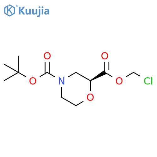 2,4-Morpholinedicarboxylic acid, 2-(chloromethyl) 4-(1,1-dimethylethyl) ester, (2S)- structure