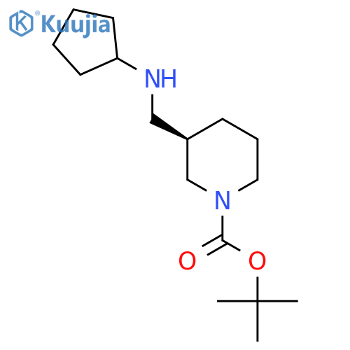 tert-butyl (3R)-3-[(cyclopentylamino)methyl]piperidine-1-carboxylate structure