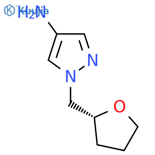 1-{(2R)-oxolan-2-ylmethyl}-1H-pyrazol-4-amine structure