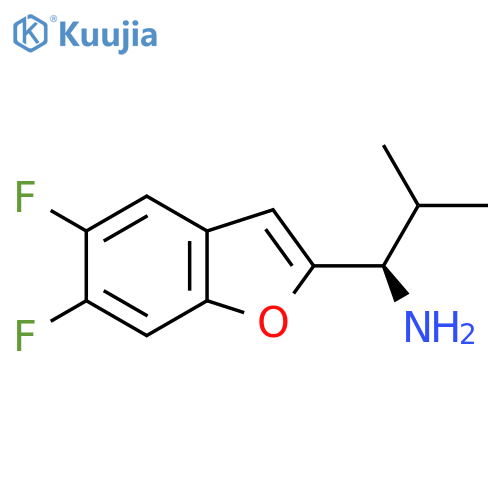 (1R)-1-(5,6-difluoro-1-benzofuran-2-yl)-2-methylpropan-1-amine structure