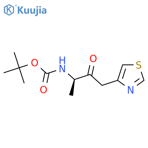 tert-butyl N-[(2R)-3-oxo-4-(1,3-thiazol-4-yl)butan-2-yl]carbamate structure