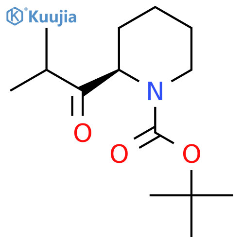 1-Piperidinecarboxylic acid, 2-(2-methyl-1-oxopropyl)-, 1,1-dimethylethyl ester, (2R)- structure