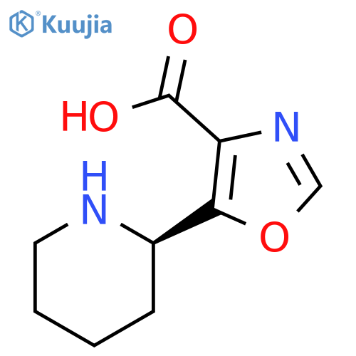 4-Oxazolecarboxylic acid, 5-(2R)-2-piperidinyl- structure