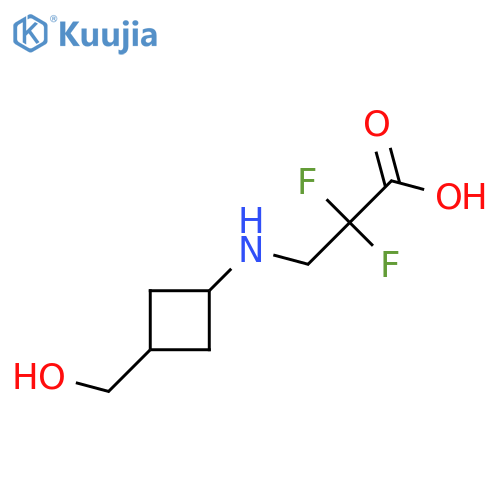 2,2-Difluoro-3-{[3-(hydroxymethyl)cyclobutyl]amino}propanoic acid structure