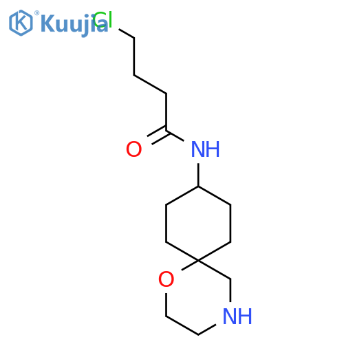 4-chloro-N-(6r,9r)-1-oxa-4-azaspiro5.5undecan-9-ylbutanamide structure