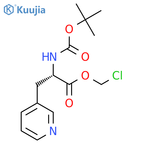 3-Pyridinepropanoic acid, α-[[(1,1-dimethylethoxy)carbonyl]amino]-, chloromethyl ester, (αS)- structure