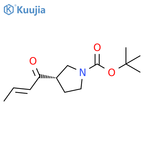 1-Pyrrolidinecarboxylic acid, 3-[(2E)-1-oxo-2-buten-1-yl]-, 1,1-dimethylethyl ester, (3S)- structure