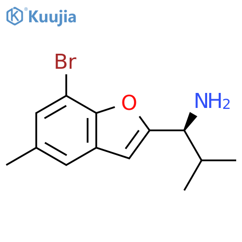 (1S)-1-(7-bromo-5-methyl-1-benzofuran-2-yl)-2-methylpropan-1-amine structure