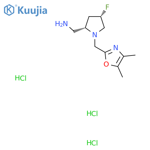(2S,4S)-1-(dimethyl-1,3-oxazol-2-yl)methyl-4-fluoropyrrolidin-2-ylmethanamine trihydrochloride structure