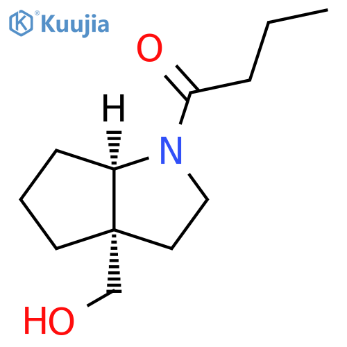 1-Butanone, 1-[(3aS,6aR)-hexahydro-3a-(hydroxymethyl)cyclopenta[b]pyrrol-1(2H)-yl]- structure