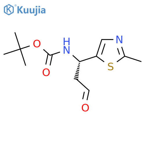 tert-butyl N-(1S)-1-(2-methyl-1,3-thiazol-5-yl)-3-oxopropylcarbamate structure