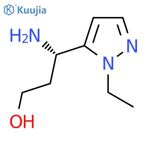 (3S)-3-amino-3-(1-ethyl-1H-pyrazol-5-yl)propan-1-ol structure