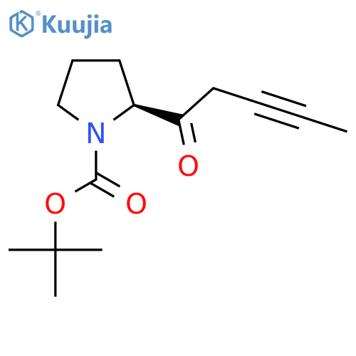 tert-butyl (2S)-2-(pent-3-ynoyl)pyrrolidine-1-carboxylate structure