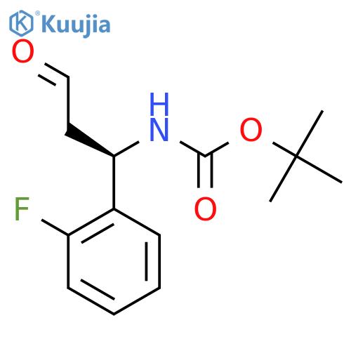 tert-butyl N-(1R)-1-(2-fluorophenyl)-3-oxopropylcarbamate structure