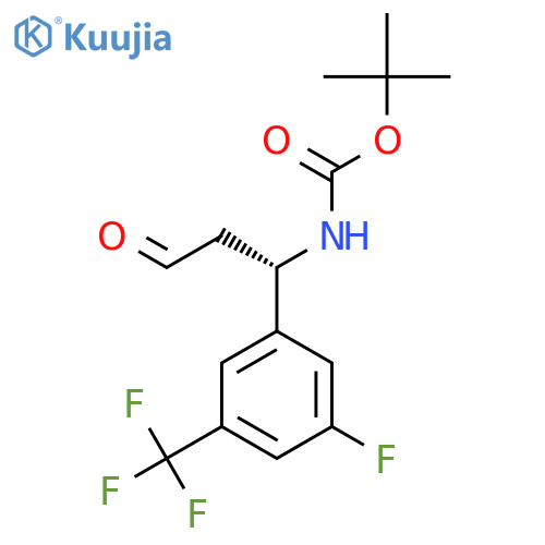 tert-butyl N-(1S)-1-3-fluoro-5-(trifluoromethyl)phenyl-3-oxopropylcarbamate structure