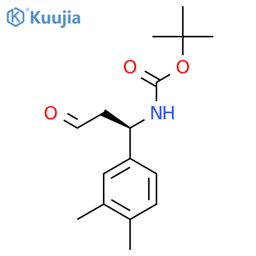 tert-butyl N-(1R)-1-(3,4-dimethylphenyl)-3-oxopropylcarbamate structure