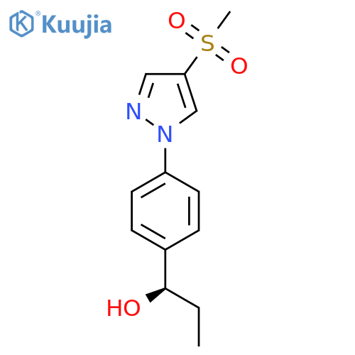 (1R)-1-4-(4-methanesulfonyl-1H-pyrazol-1-yl)phenylpropan-1-ol structure