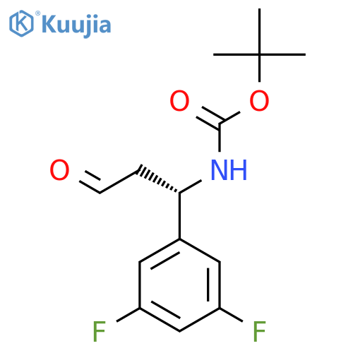 tert-butyl N-(1S)-1-(3,5-difluorophenyl)-3-oxopropylcarbamate structure