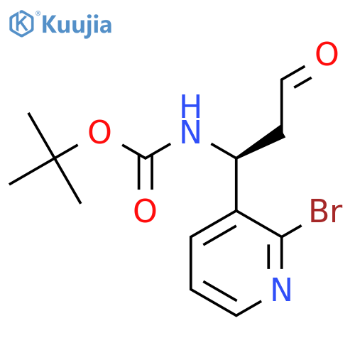 tert-butyl N-(1S)-1-(2-bromopyridin-3-yl)-3-oxopropylcarbamate structure