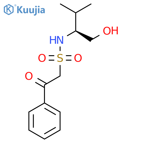 N-(2S)-1-hydroxy-3-methylbutan-2-yl-2-oxo-2-phenylethane-1-sulfonamide structure