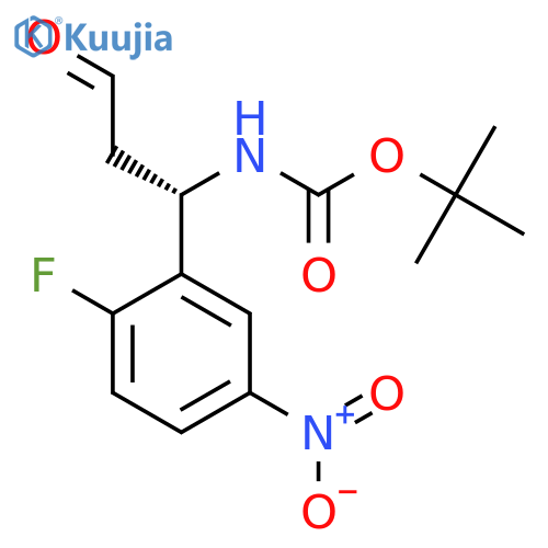 tert-butyl N-(1S)-1-(2-fluoro-5-nitrophenyl)-3-oxopropylcarbamate structure
