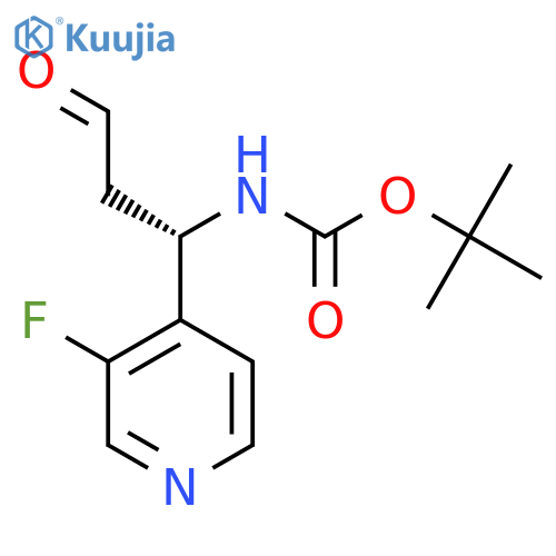 tert-butyl N-(1S)-1-(3-fluoropyridin-4-yl)-3-oxopropylcarbamate structure