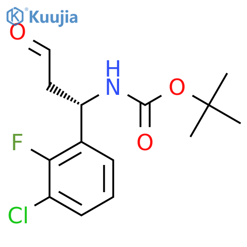tert-butyl N-(1S)-1-(3-chloro-2-fluorophenyl)-3-oxopropylcarbamate structure
