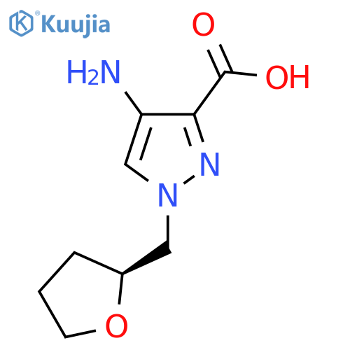 4-amino-1-{(2S)-oxolan-2-ylmethyl}-1H-pyrazole-3-carboxylic acid structure