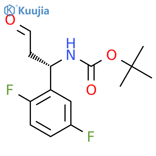 tert-butyl N-(1S)-1-(2,5-difluorophenyl)-3-oxopropylcarbamate structure