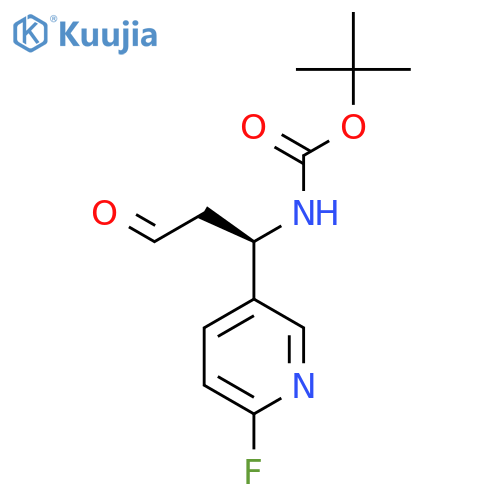tert-butyl N-(1R)-1-(6-fluoropyridin-3-yl)-3-oxopropylcarbamate structure