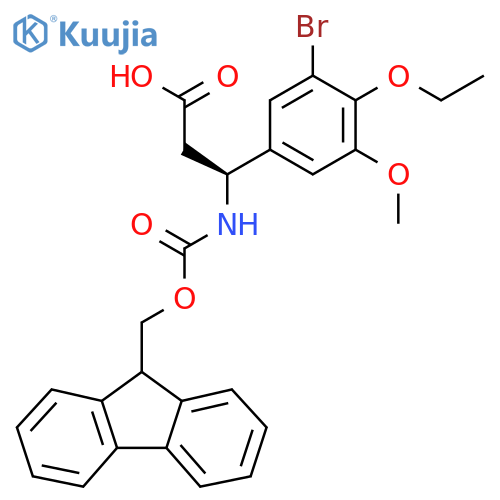 (3S)-3-(3-bromo-4-ethoxy-5-methoxyphenyl)-3-({(9H-fluoren-9-yl)methoxycarbonyl}amino)propanoic acid structure
