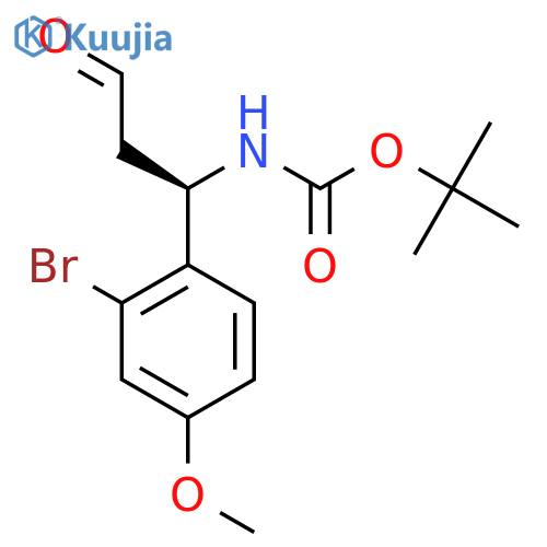 tert-butyl N-(1R)-1-(2-bromo-4-methoxyphenyl)-3-oxopropylcarbamate structure