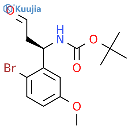 tert-butyl N-(1R)-1-(2-bromo-5-methoxyphenyl)-3-oxopropylcarbamate structure