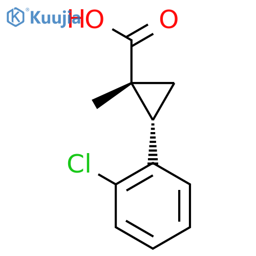 (1R,2S)-2-(2-chlorophenyl)-1-methylcyclopropane-1-carboxylic acid structure