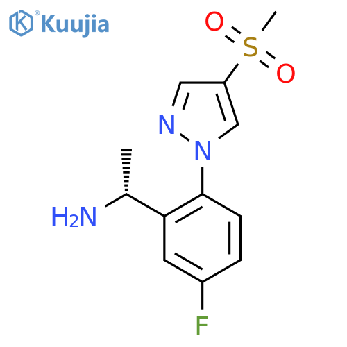 (1R)-1-5-fluoro-2-(4-methanesulfonyl-1H-pyrazol-1-yl)phenylethan-1-amine structure