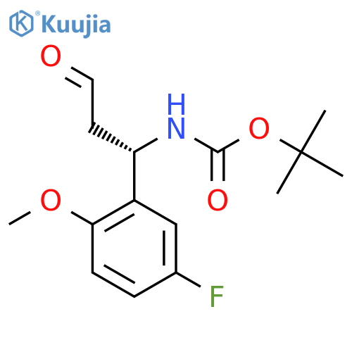 tert-butyl N-(1S)-1-(5-fluoro-2-methoxyphenyl)-3-oxopropylcarbamate structure