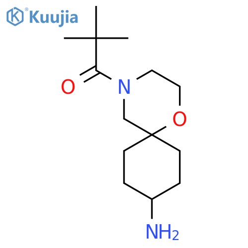 2,2-dimethyl-1-(6r,9r)-9-amino-1-oxa-4-azaspiro5.5undecan-4-ylpropan-1-one structure