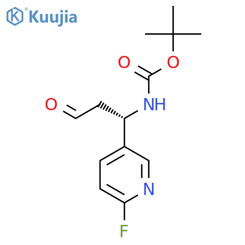 tert-butyl N-(1S)-1-(6-fluoropyridin-3-yl)-3-oxopropylcarbamate structure