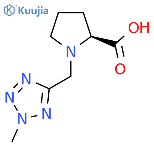 (2S)-1-[(2-methyl-2H-1,2,3,4-tetrazol-5-yl)methyl]pyrrolidine-2-carboxylic acid structure