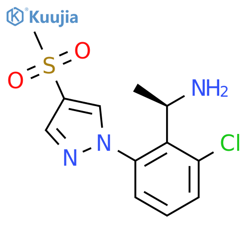 (1R)-1-2-chloro-6-(4-methanesulfonyl-1H-pyrazol-1-yl)phenylethan-1-amine structure