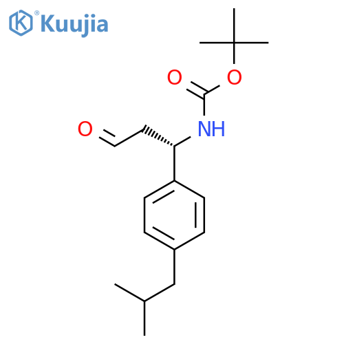 tert-butyl N-(1S)-1-4-(2-methylpropyl)phenyl-3-oxopropylcarbamate structure