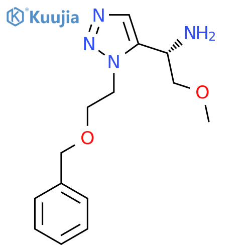 (1S)-1-{1-[2-(benzyloxy)ethyl]-1H-1,2,3-triazol-5-yl}-2-methoxyethan-1-amine structure
