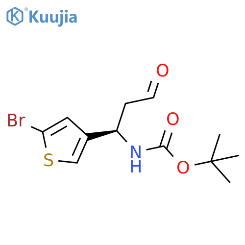 tert-butyl N-(1R)-1-(5-bromothiophen-3-yl)-3-oxopropylcarbamate structure