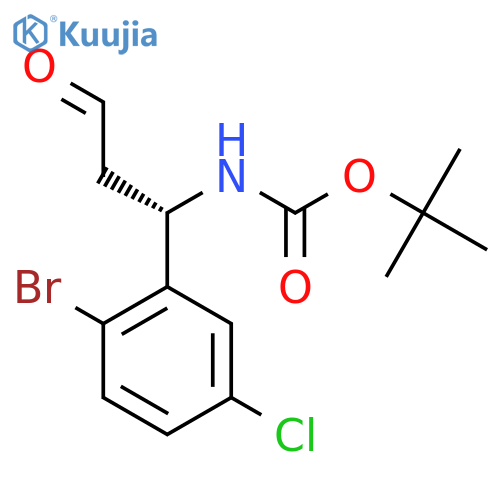 tert-butyl N-(1S)-1-(2-bromo-5-chlorophenyl)-3-oxopropylcarbamate structure